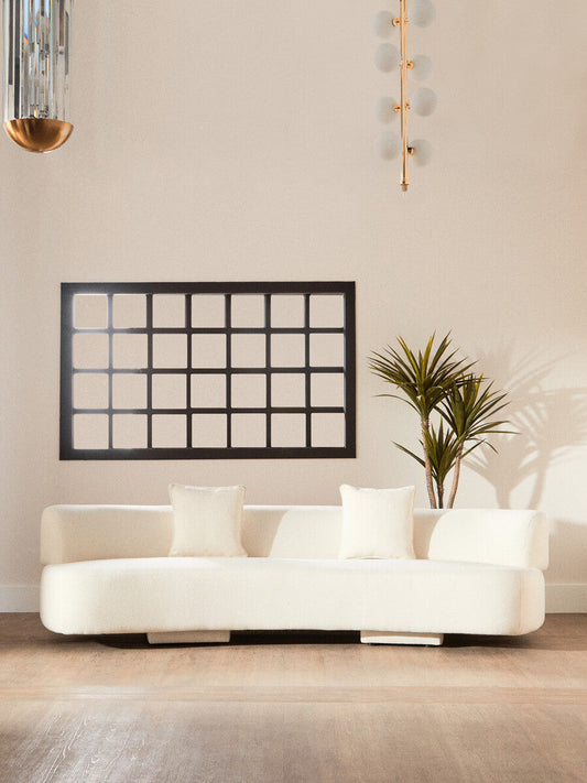 Ozzano Cream Linen Fabric 3 Seater Sofa