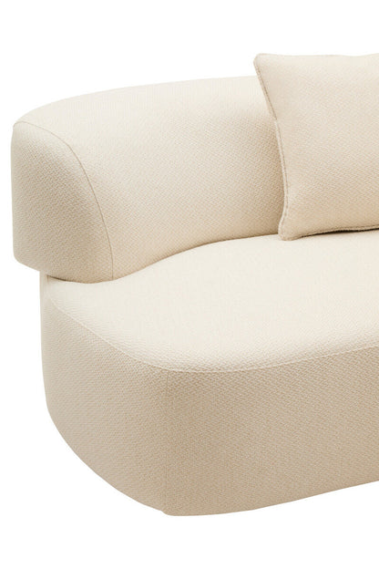 Ozzano Cream Linen Fabric 3 Seater Sofa