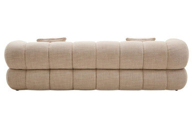 Ordona Cream Linen Fabric 3 Seater Sofa