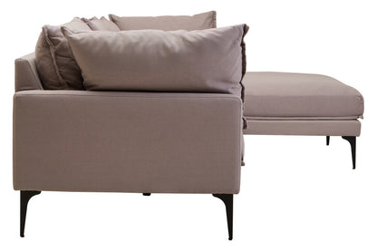 Troyes Grey Three Seat Right Chaise Sofa