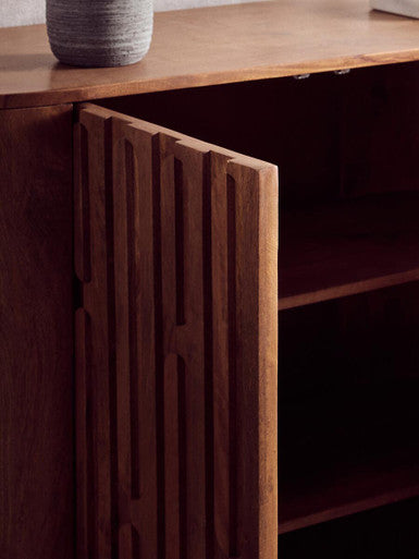 Torcino Two Door Brown Mango Wood Cabinet