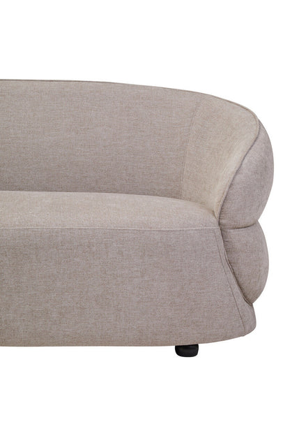 Daphne Curve Chenille Effect Taupe Three Seater Sofa