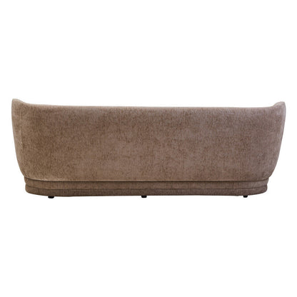Delray Textured Chenille Effect Deep Stone Curve Three Seater Sofa