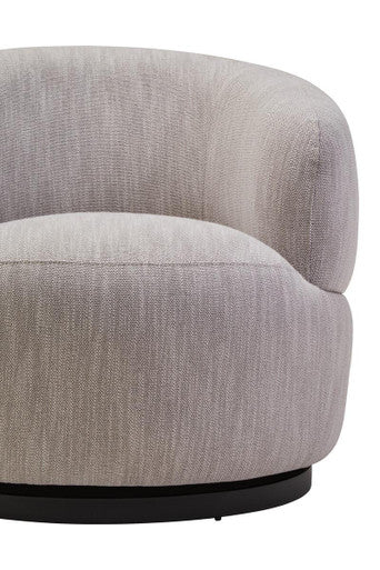 Bordo Textured Grey Curved Swivel Chair