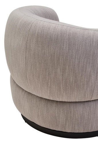 Bordo Textured Grey Curved Swivel Chair