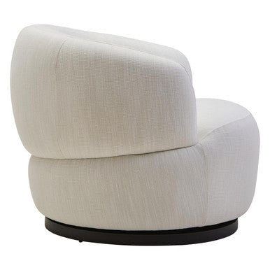 Bordo Textured Cream Curved Swivel Chair