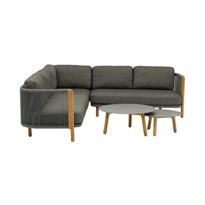 Bramblecrest Copenhagen Corner Sofa Patio Set with Duo round Coffee Tables