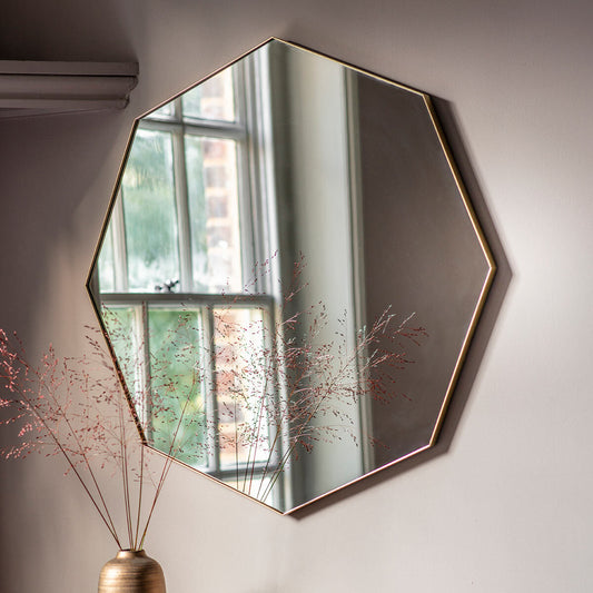 Gallery Bowie Champagne Octagon Mirror, 80Cm