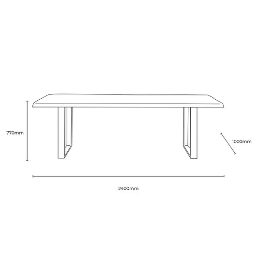 Stunning Gallery Chisbury Acacia Live Edge Dining Table - Perfect for 6-8 Guests!