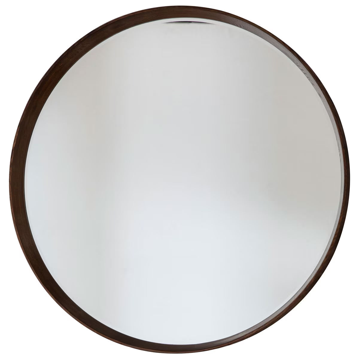 Gallery Keaton Walnut round Mirror, 100Cm