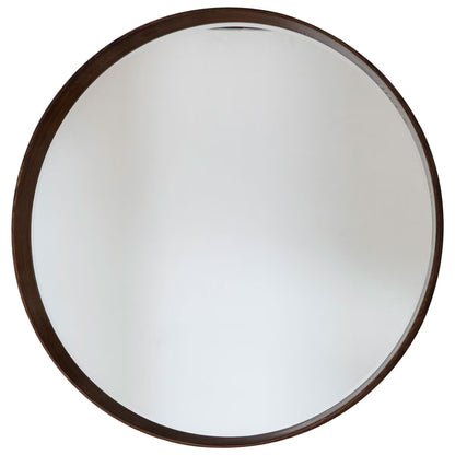 Gallery Keaton Walnut round Mirror, 100Cm