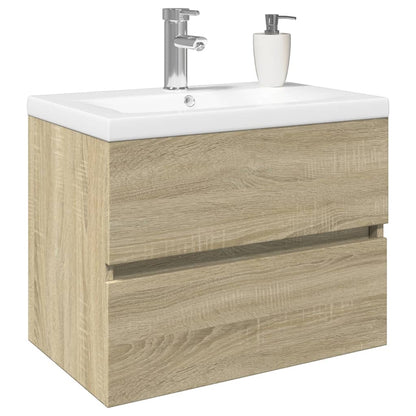 2 Piece Bathroom Furniture Set Ceramic and Engineered Wood
