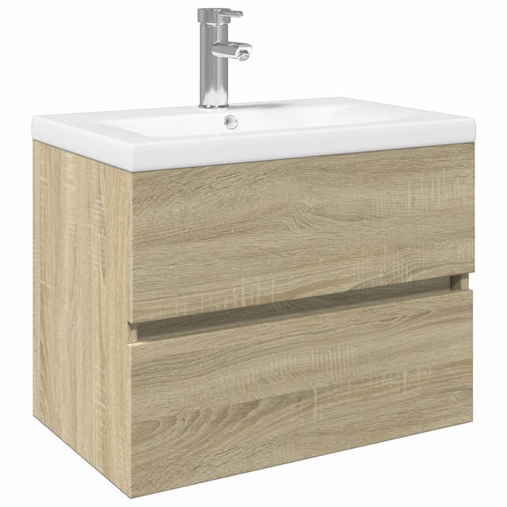 2 Piece Bathroom Furniture Set Ceramic and Engineered Wood