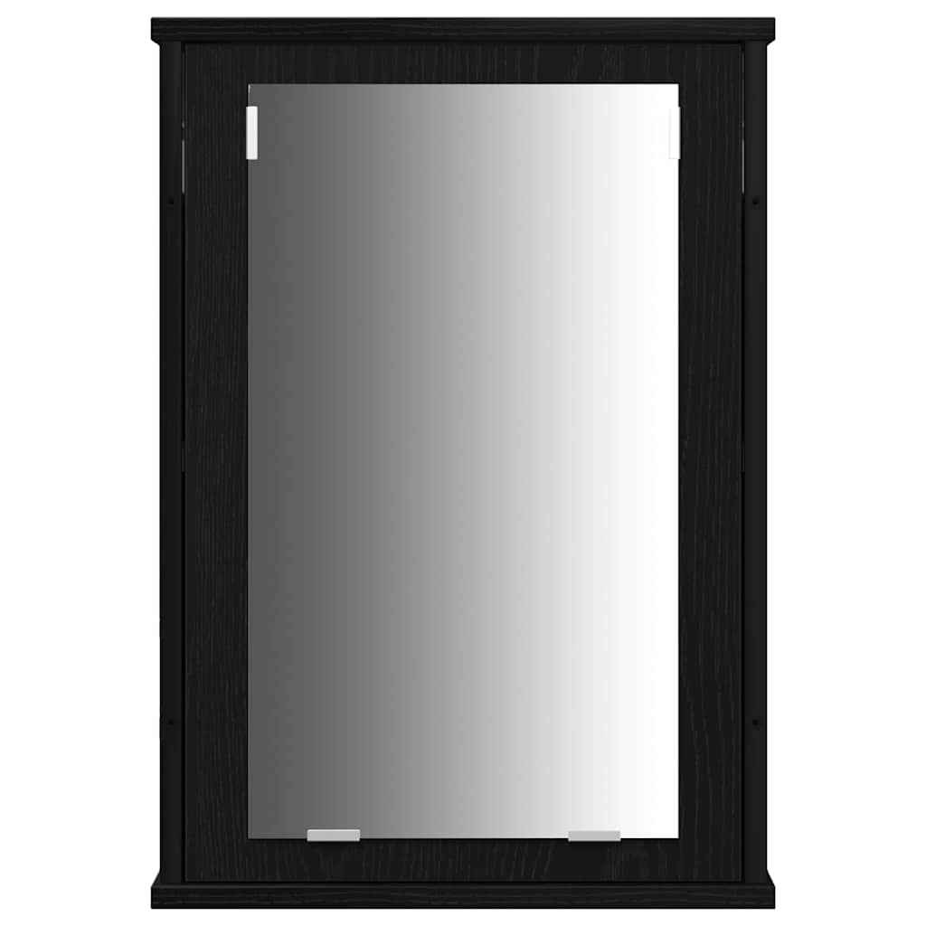 3 Piece Bathroom Furniture Set Black Oak Engineered Wood