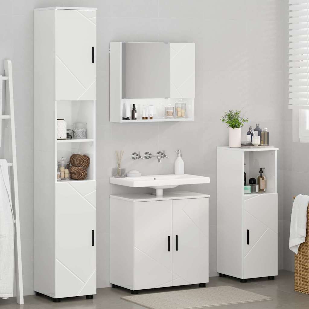 Bathroom Furniture Set 4 pcs High gloss white 61 x 35 x 64 cm