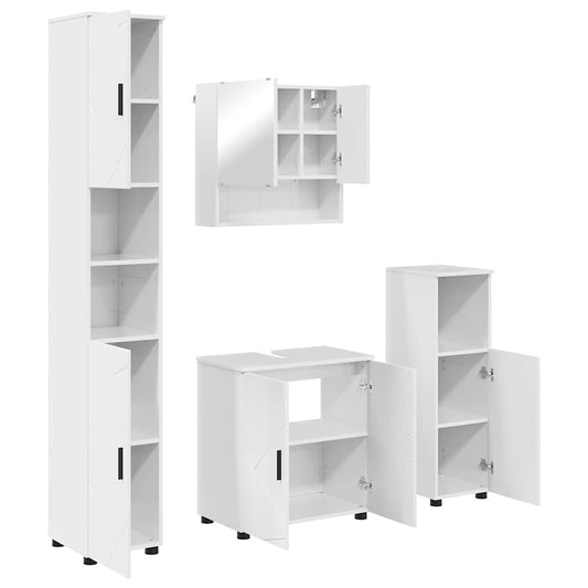 Bathroom Furniture Set 4 pcs High gloss white 61 x 35 x 64 cm