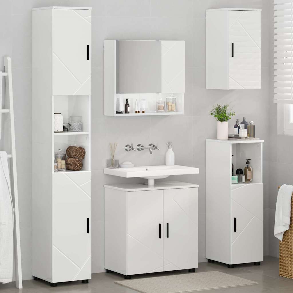 Bathroom Furniture Set 5 pcs High gloss white 61 x 35 x 64 cm