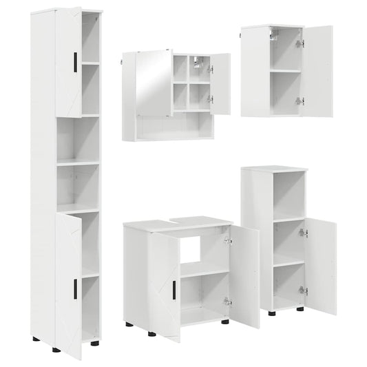 Bathroom Furniture Set 5 pcs High gloss white 61 x 35 x 64 cm