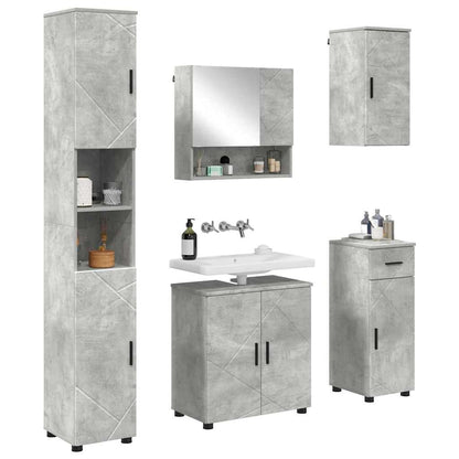 Bathroom Furniture Set 5 pcs Concrete grey 61 x 35 x 64 cm