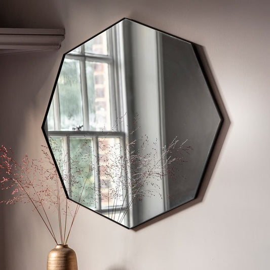 Gallery Bowie Black Octagon Mirror, 80Cm