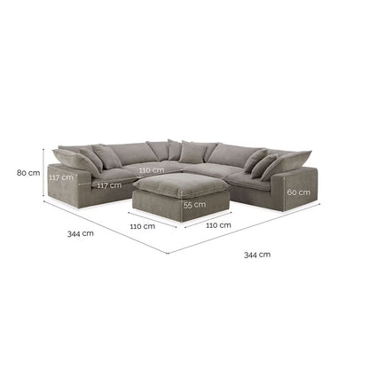 Luxurious Aiden & Ivy Beige 6-Piece Modular Sofa Set for Stylish Living Spaces