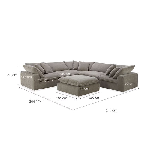 Luxurious Aiden & Ivy Beige 6-Piece Modular Sofa Set for Stylish Living Spaces