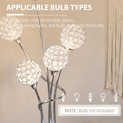 Crystal Floor Lamps for Living Room Bedroom with 5 Light
