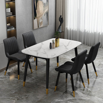 Alexander Marble Dining Table Black/White - White, 130   BlissVeranda