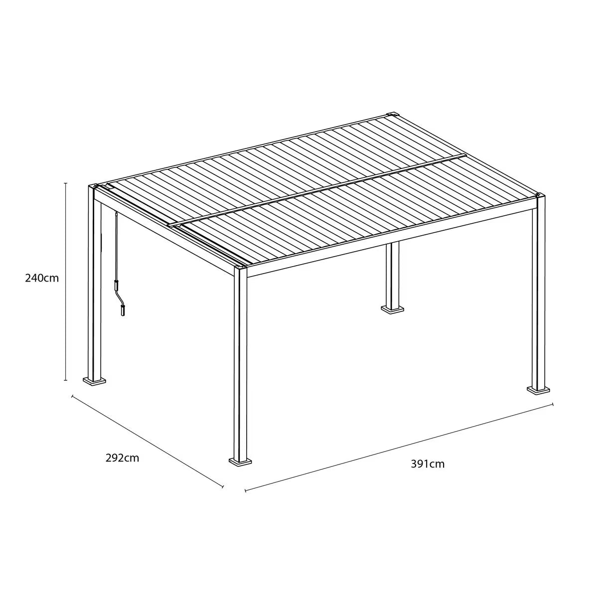 Alvivo 9Ft 7" X 12Ft 10" (2.9 X 3.9M) Louvered Aluminium Pergola Bundle with Pull-Down Screens & LED Lights