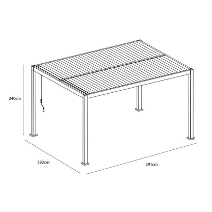 Alvivo 9Ft 7" X 12Ft 10" (2.9 X 3.9M) Louvered Aluminium Pergola Bundle with Pull-Down Screens & LED Lights