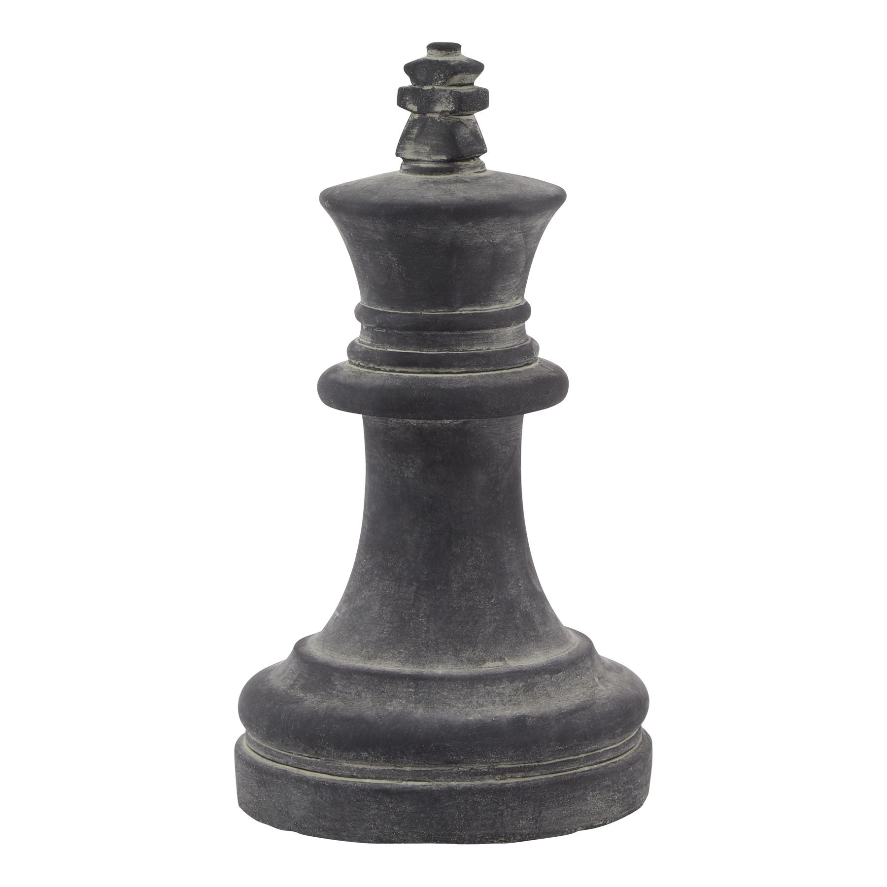 Large black chess piece on a white background
