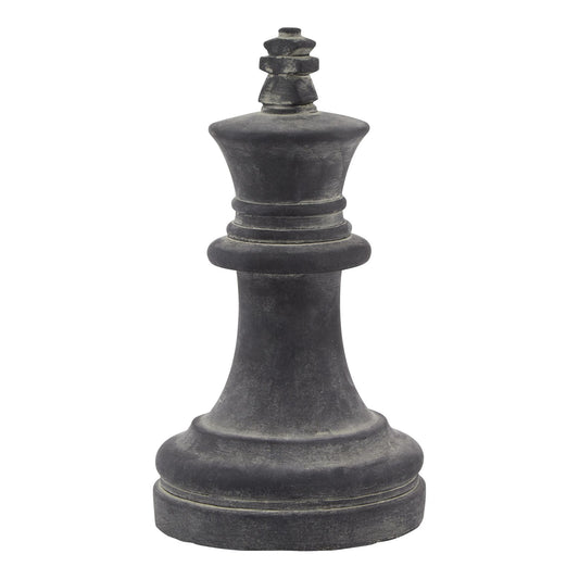 Large black chess piece on a white background