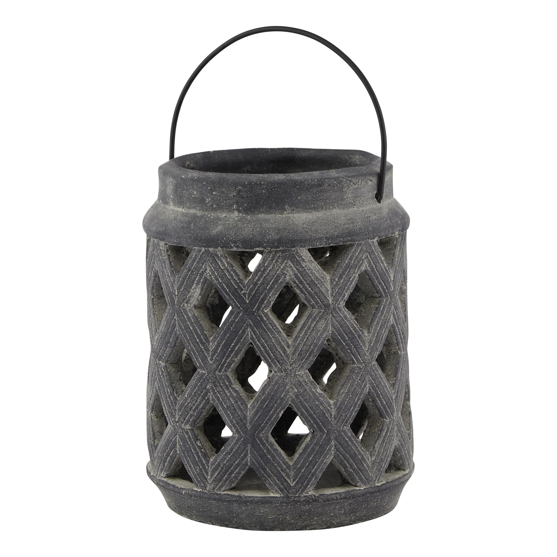 Decorative lantern with geometric pattern on a white background