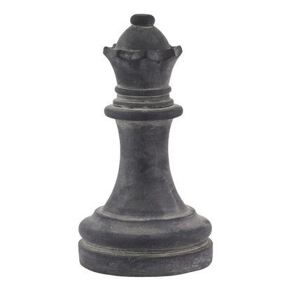 Large black chess piece on a white background