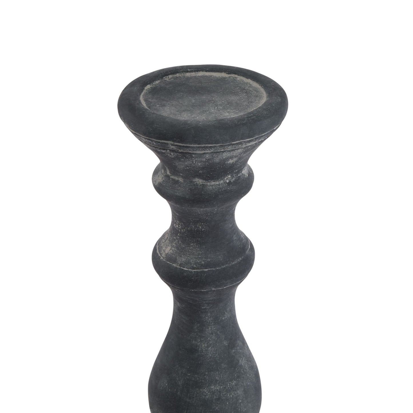 Black candle holder on a white background