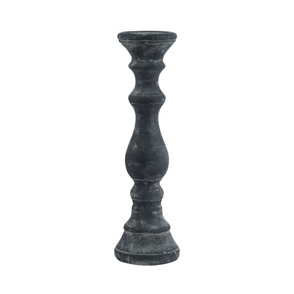 Black candle holder on a white background