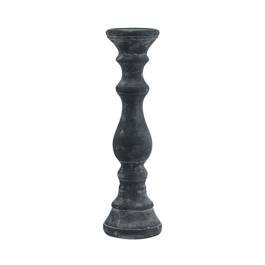Black candle holder on a white background