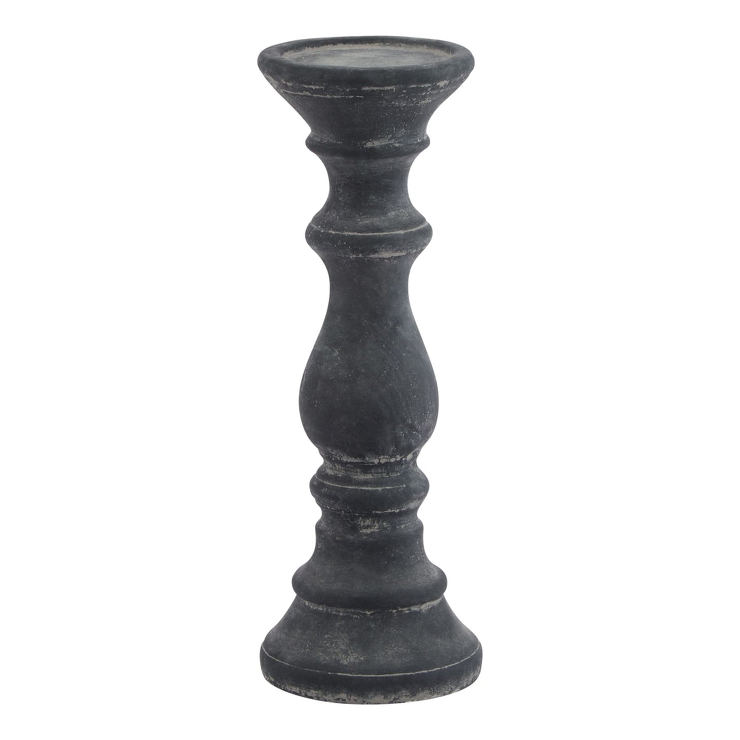 Black candle holder on a white background