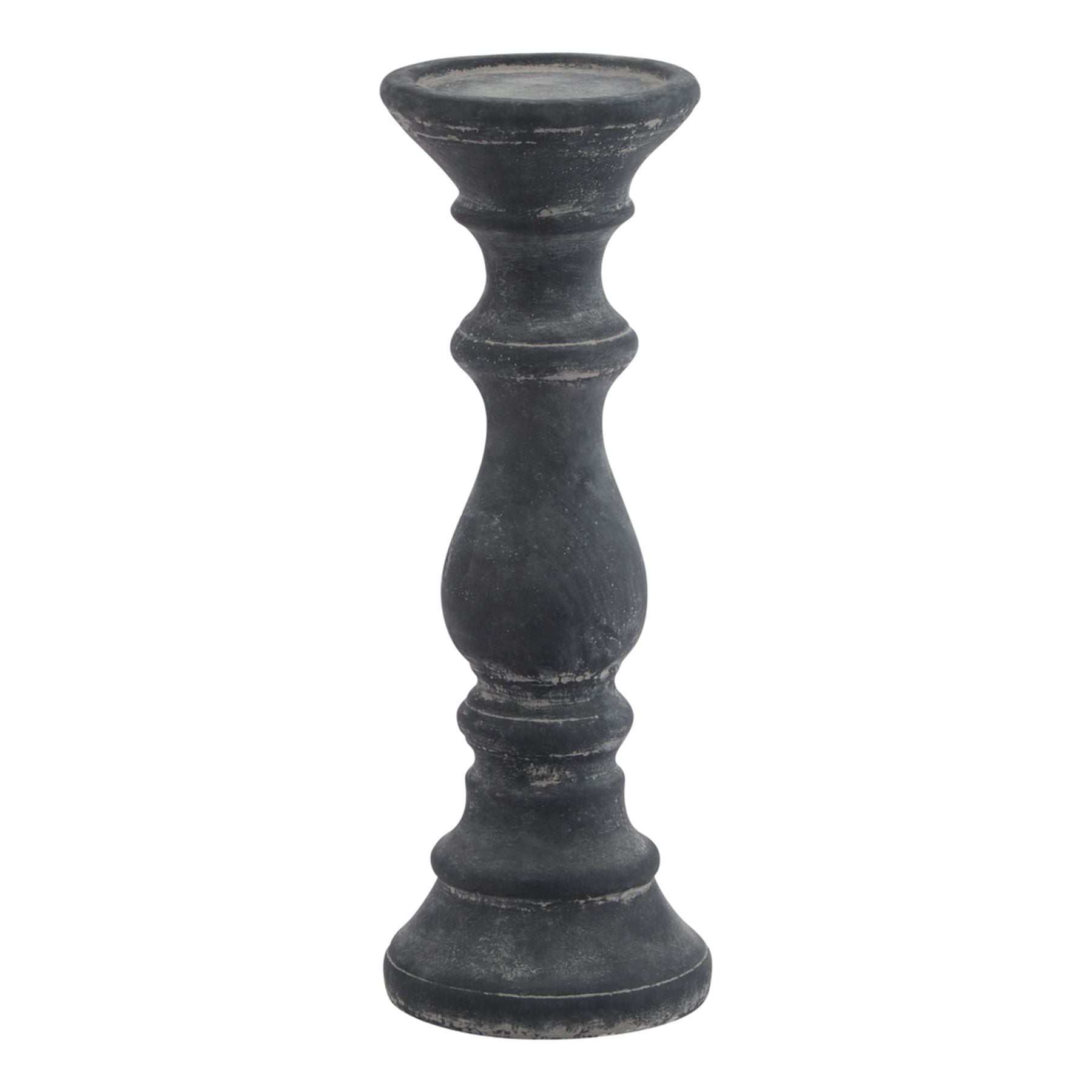 Black candle holder on a white background