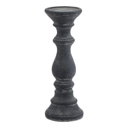 Black candle holder on a white background