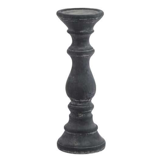 Black candle holder on a white background