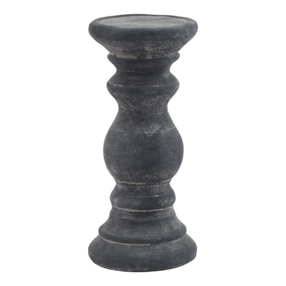Black stone candle holder on a white background