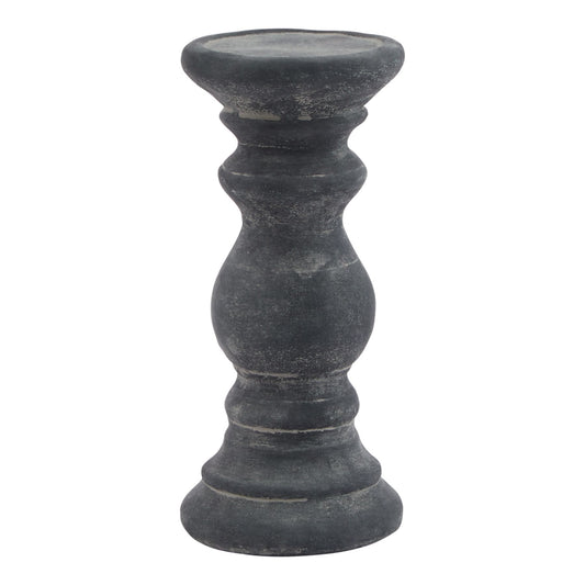 Black stone candle holder on a white background