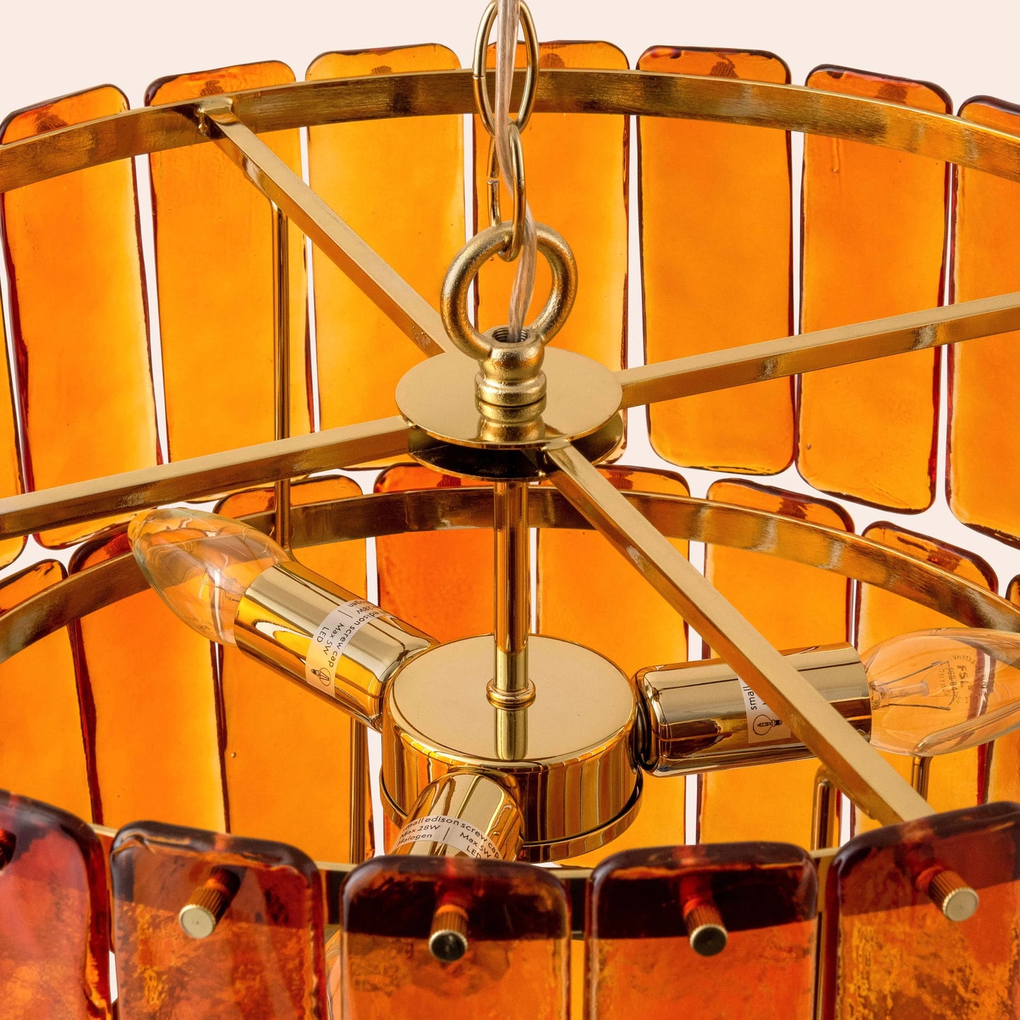 Amber large glass chandelier ceiling light  Chandelier BlissVeranda