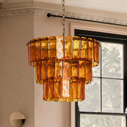 Amber large glass chandelier ceiling light  Chandelier BlissVeranda
