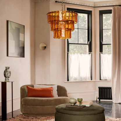 Amber large glass chandelier ceiling light  Chandelier BlissVeranda