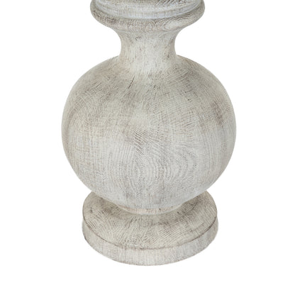 Decorative wooden pedestal on a white background
