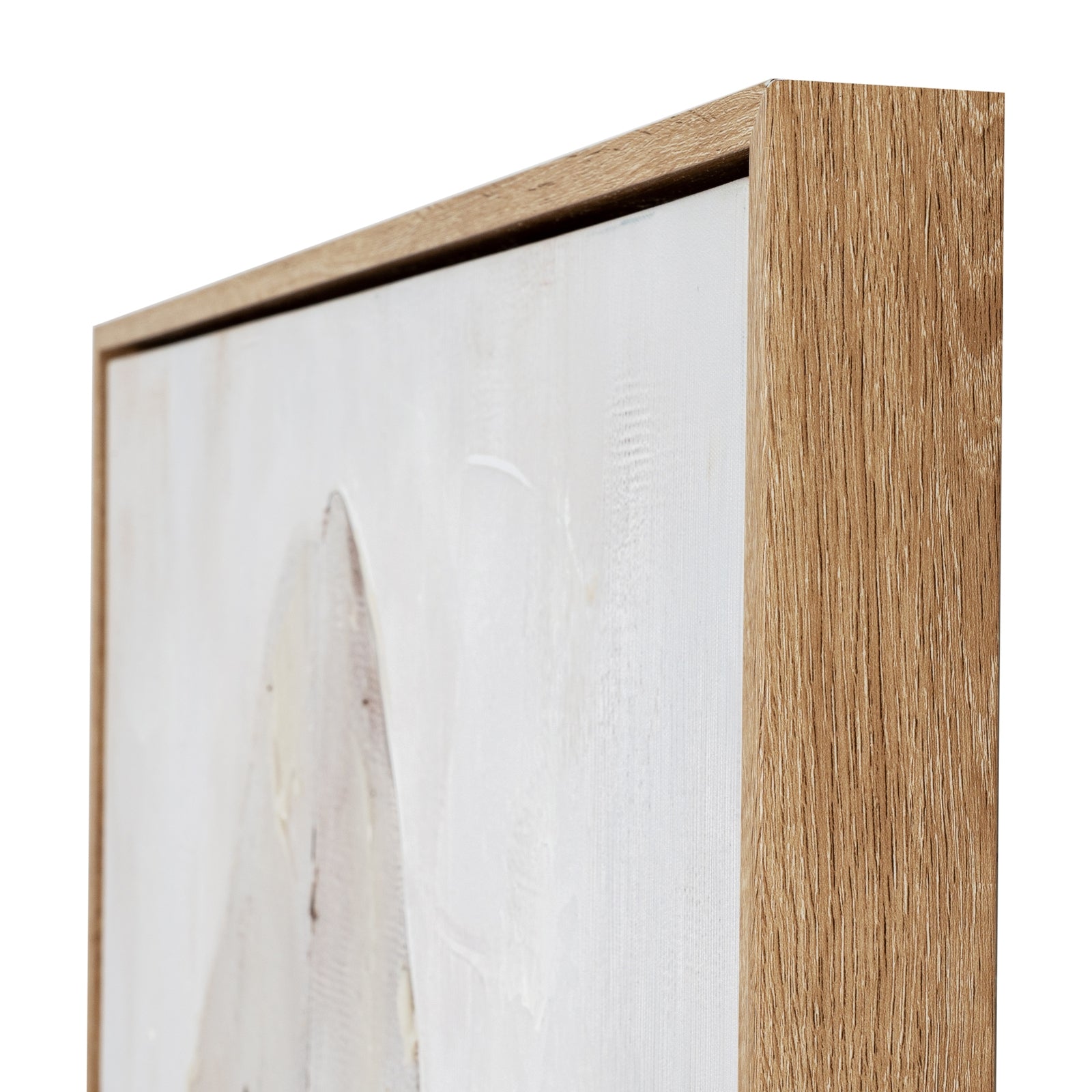 Wooden frame with a white interior