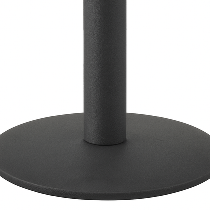 Aurora 70cm Squared Black Marble Effect Bistro Table – Brushed Gold Edge with Round Pedestal Base   BlissVeranda