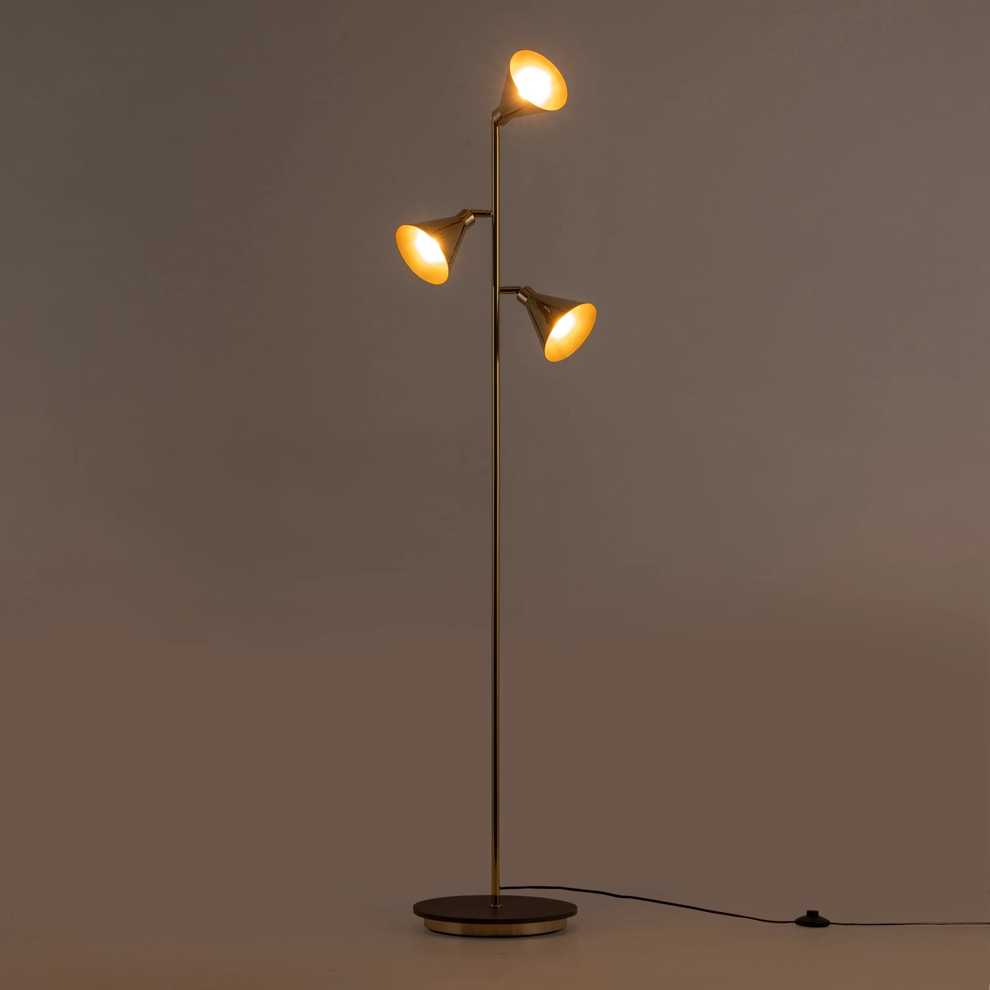 Brass cone floor lamp - BlissVeranda